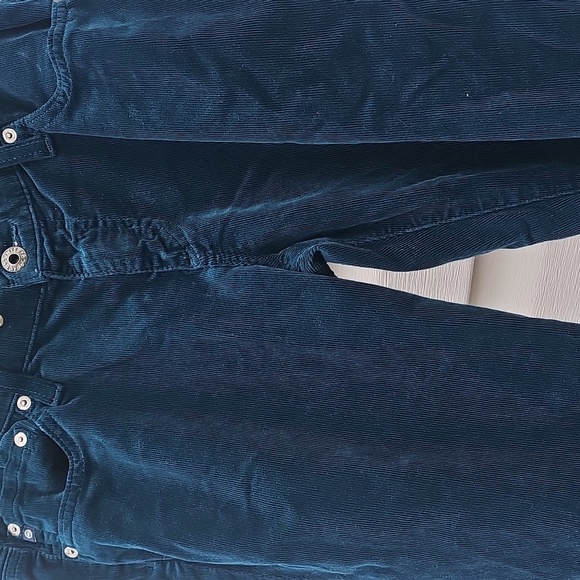 AG Adriano Goldschmied 'The Slit Cigarette Jeans' Corduroy Dark Emerald Green - Picture 8 of 10